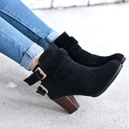 Holly – Warme Dames Pumps met Hoogte Hakken en Enkelboots