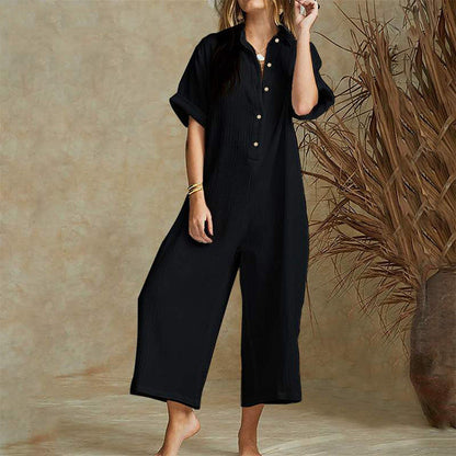 Imogen – Luchtige Jumpsuit met Korte Mouwen