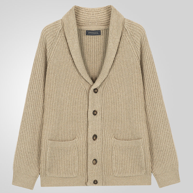 Kevin – Modieuze Heren Cardigan met Knopen en Zakken, Lange Mouwen voor Lente en Herfst