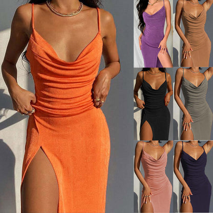 Amanda – Elegant Jurk met Split en Bandjes
