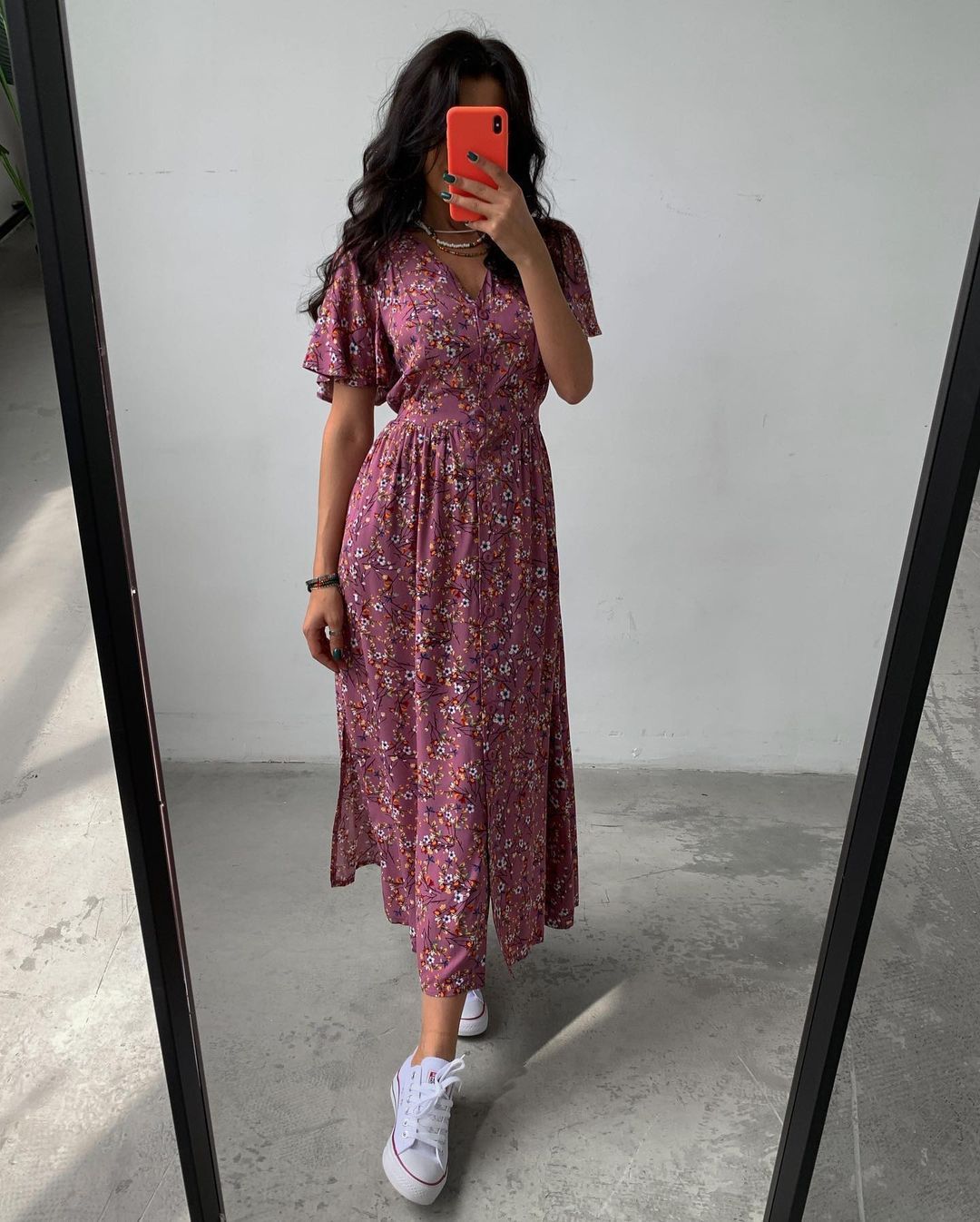 Margaret – Tuniekjurk met Bloemenprint en Split