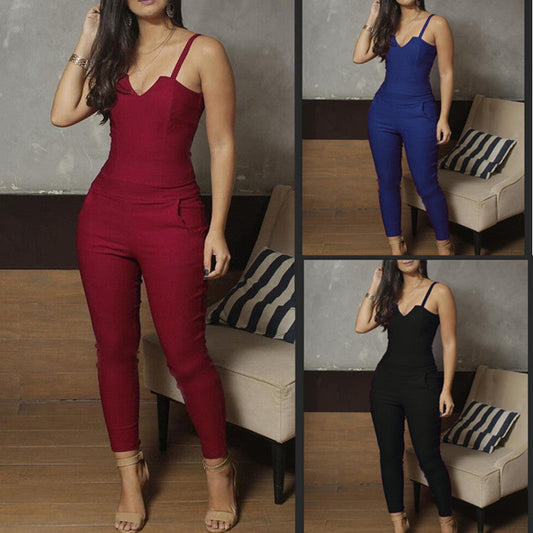 Melissa – Zomerse Dames-Jumpsuit met Hoge Stretch en Bandjes