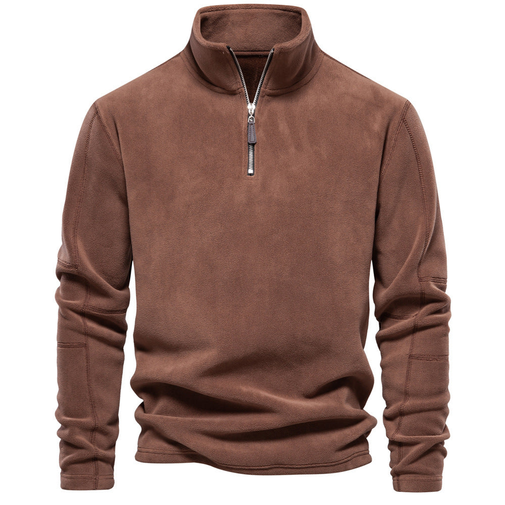 Arthur – Stehkragen Zip Sweatshirt met Fleece, casual trui voor heren