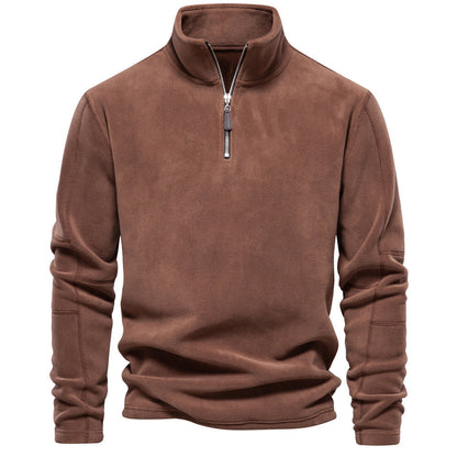 Arthur – Stehkragen Zip Sweatshirt met Fleece, casual trui voor heren