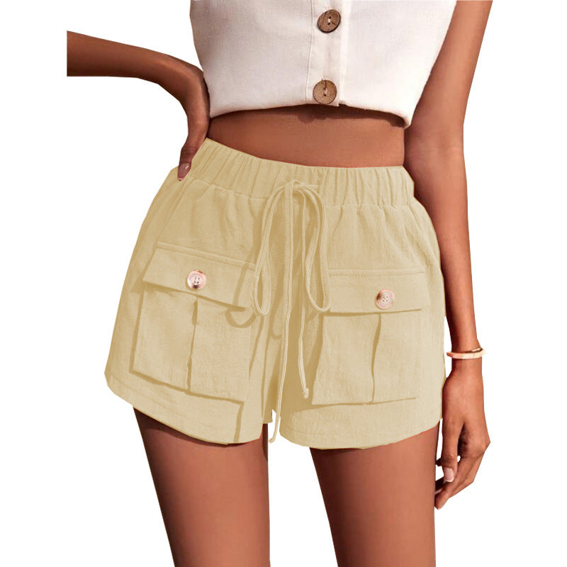 Janet – Comfortabele Cargo-Shorts met Zakken en Losse Drawstring voor de Zomer