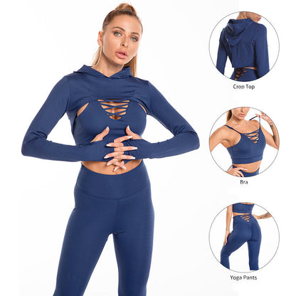 Stephanie – 3-delig Sportpak met lange mouwen en capuchon