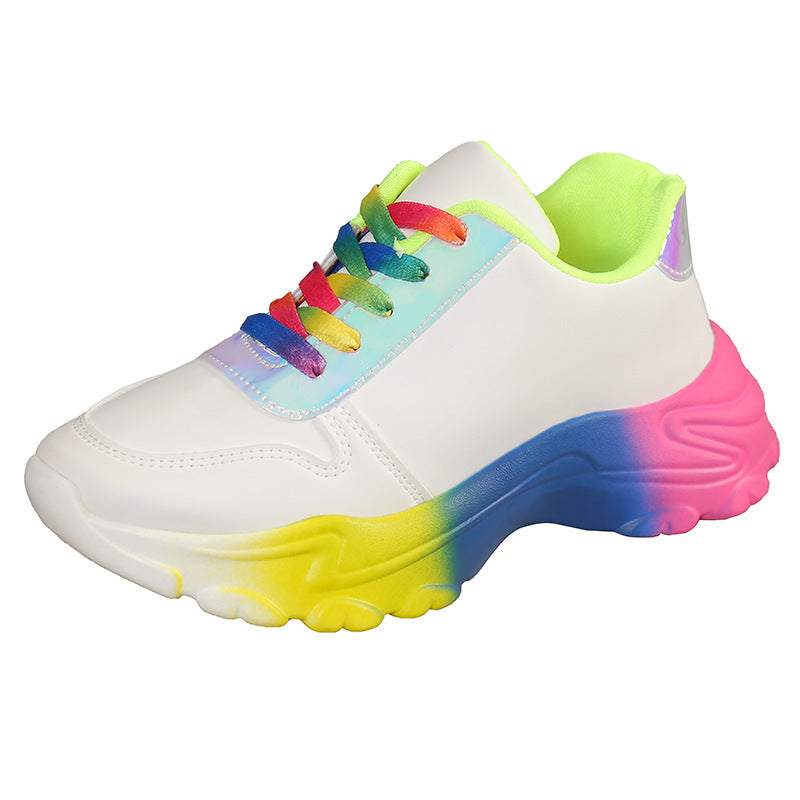 Hannah – Regenboogsneakers voor dames met dikke zool