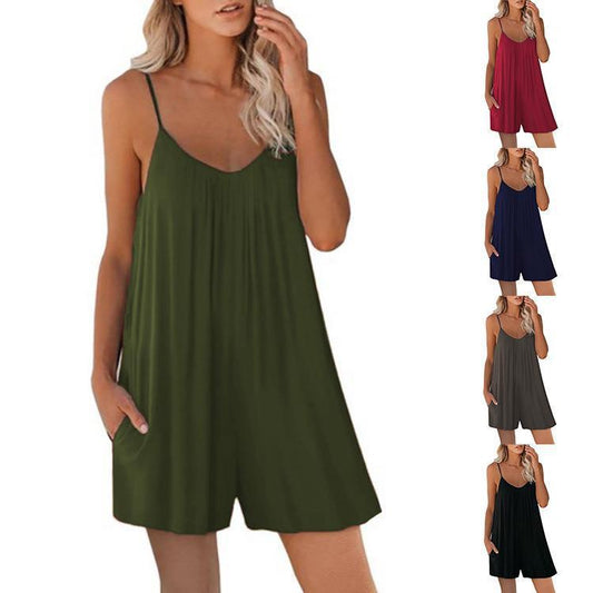 Mandy – Casual Mouwloze Jumpsuit met Zakken