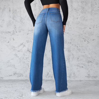 Pamela – Rechte Damesjeans met Hoge Taille