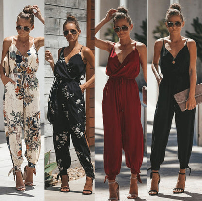 Imogen – Rugloze Jumpsuit met Zakken en V-Hals