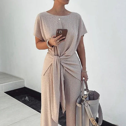 Emma – Elegante en Modieuze Broek met Vetersluiting