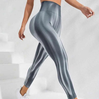 Adele – Nahtloze Hooggetailleerde Fitness Yoga Broeken met Aurora Tie-Dye Print voor Dames
