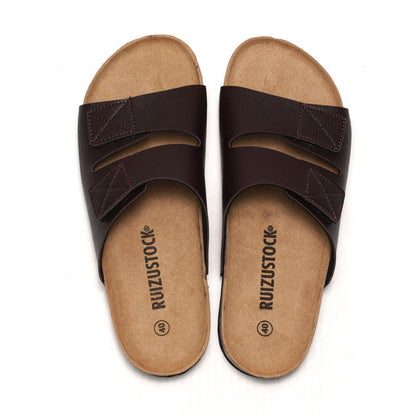 Duncan – Kork-Huisschoenen met Klittenbandsluiting