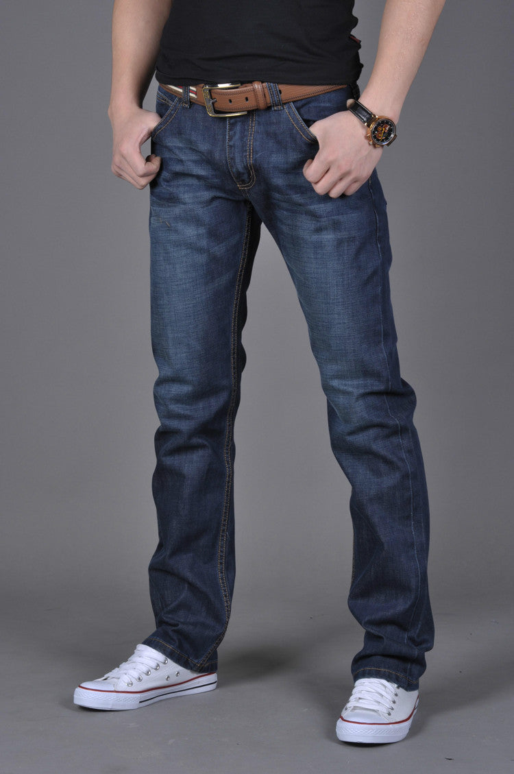 Ryan – Rechte Slim-Fit Herenjeans in Donkerblauw