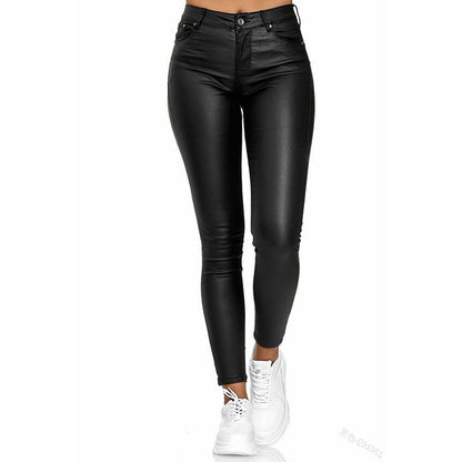 Georgina – Vegan Leren Broek in Effen Ontwerp