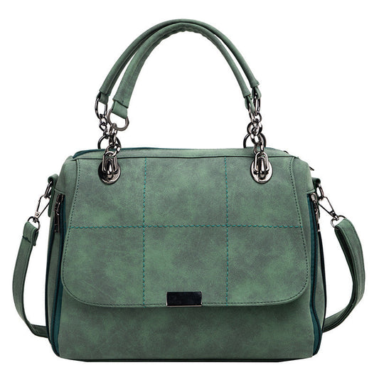 Victoria – Grote Schoudertas van Premium Vegan Leer in Matcha-Groen