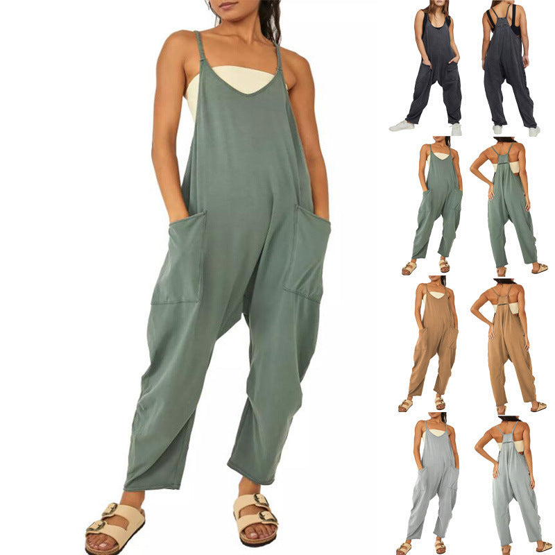 Megan – Elegante Damesjumpsuit met Bandjes en Ritssluiting