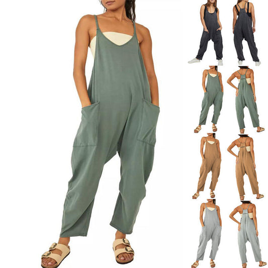 Megan – Elegante Damesjumpsuit met Bandjes en Ritssluiting