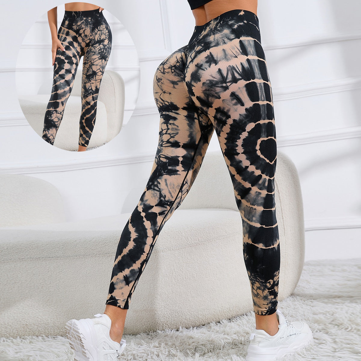 Wendy – Naadloze Hoogwaardige Yoga-broeken met Batikprint voor Vrouwen
