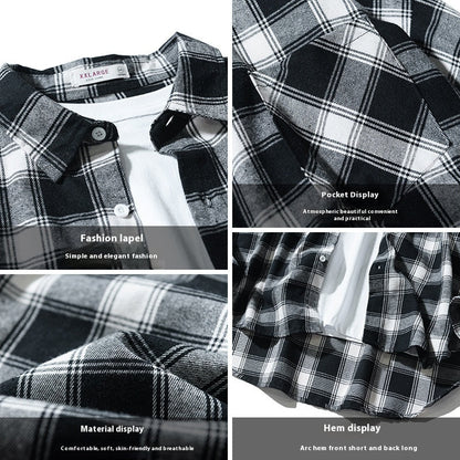 Tracy – Lang mouw casual overhemd in Japanse stijl met ruitpatroon