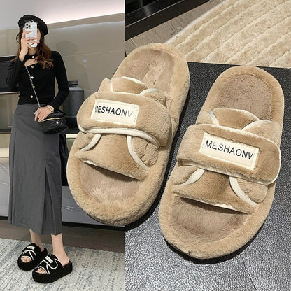 Marion – Modische Plattform-Slipper mit Klettverschluss