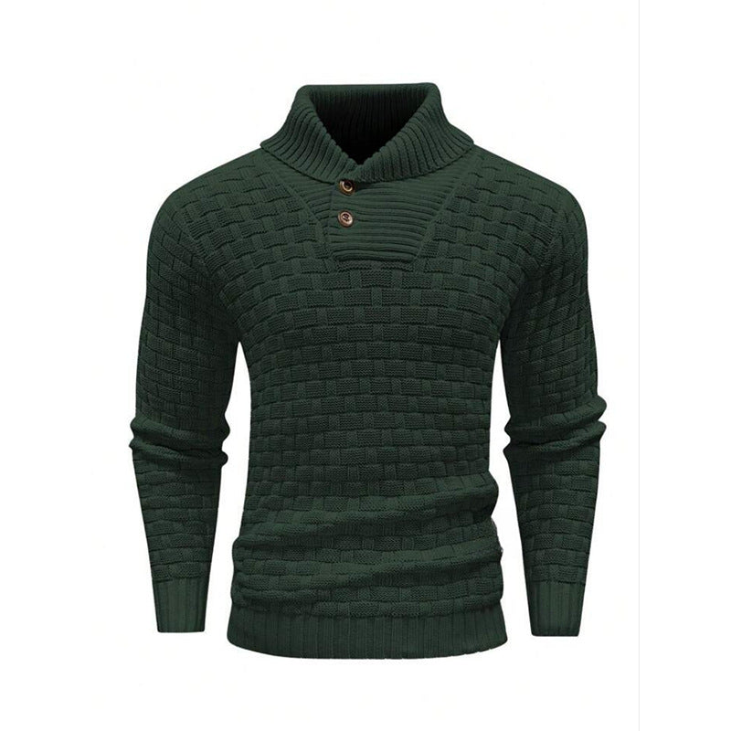 Eddie – Slim Fit Heren Rollneck Trui met Knopdesign