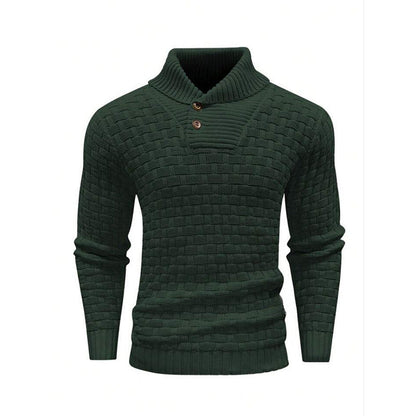 Eddie – Slim Fit Heren Rollneck Trui met Knopdesign