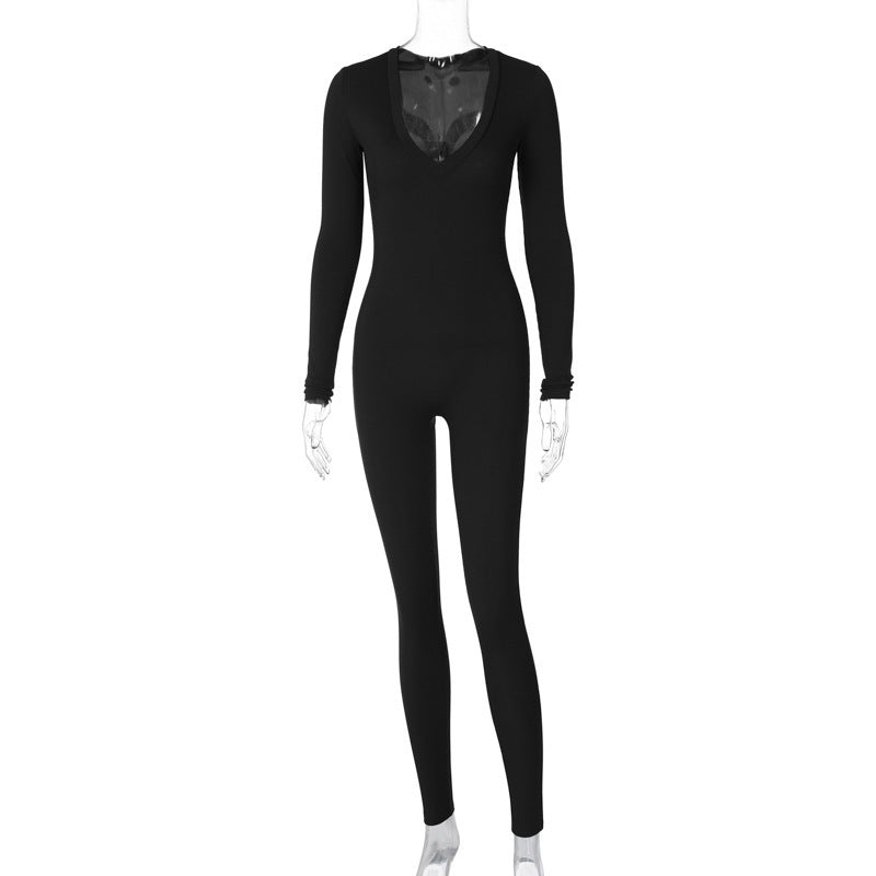 Ruth – Slim Fit Sportieve Jumpsuit met Lange Mouwen