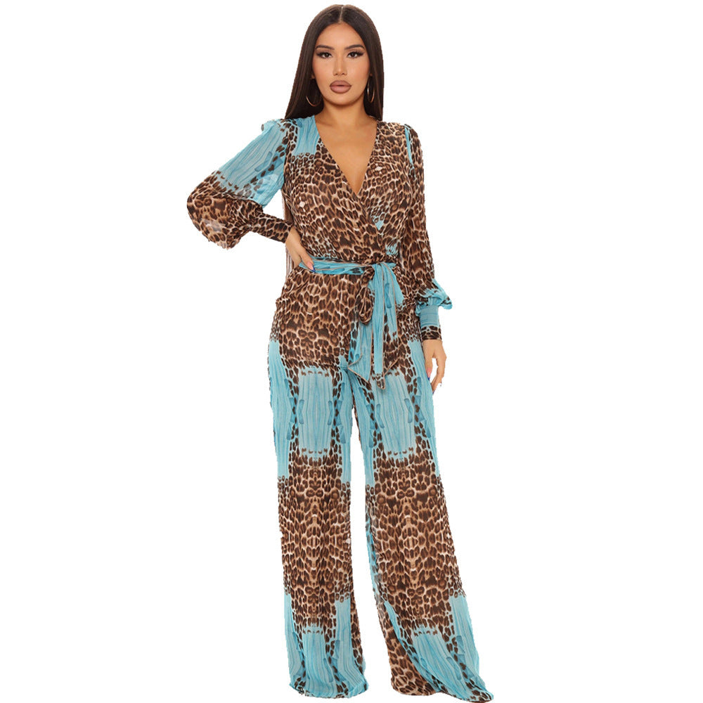 Judith – Lange Chiffon Jumpsuit met Digitale Print