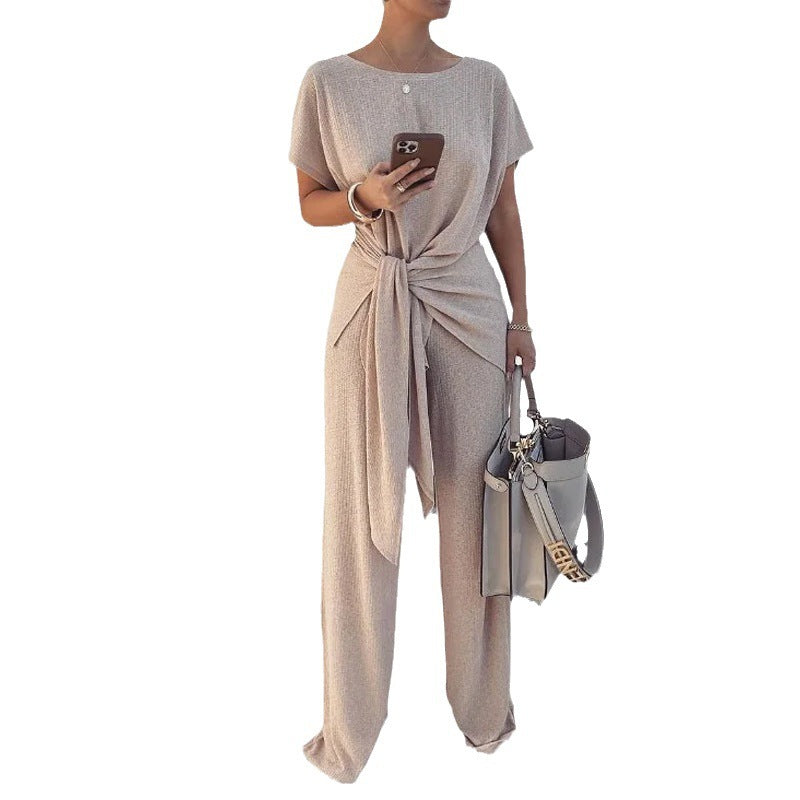 Emma – Elegante en Modieuze Broek met Vetersluiting