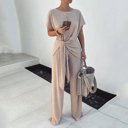 Emma – Elegante en Modieuze Broek met Vetersluiting