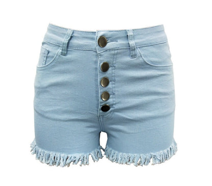 Chelsea – Sexy Denim Shorts met Decoratieve Knopen