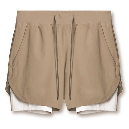 Aidan – Sportieve, sneldrogende, dubbele laag twee-in-één hardloopshorts