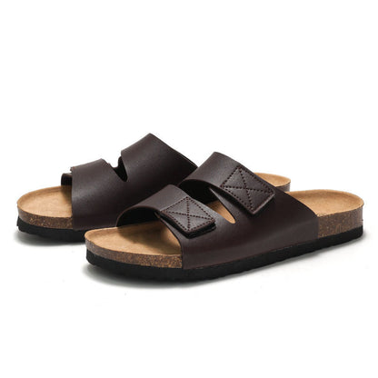 Duncan – Kork-Huisschoenen met Klittenbandsluiting