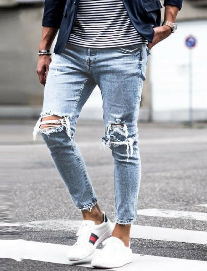 Matthew – Versleten Skinny Jeans voor Heren in Streetwear-Stijl