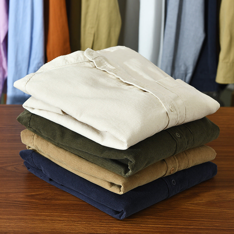 Adrian – Casual Corduroy Overhemd met Lange Mouwen