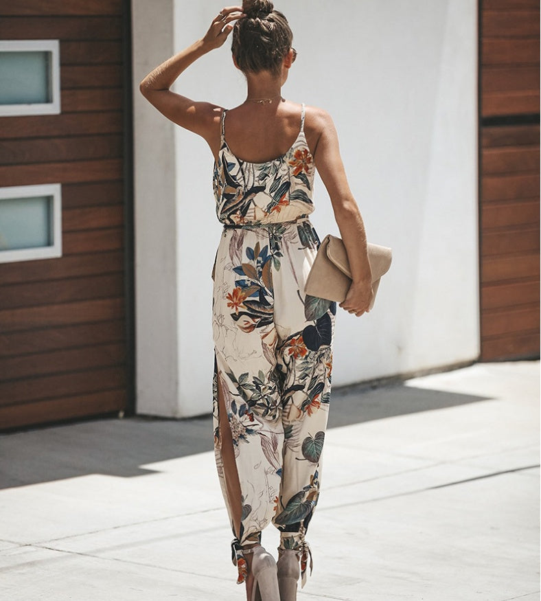 Imogen – Rugloze Jumpsuit met Zakken en V-Hals