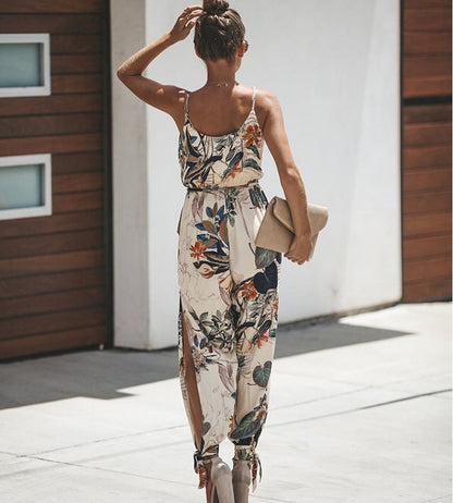 Imogen – Rugloze Jumpsuit met Zakken en V-Hals
