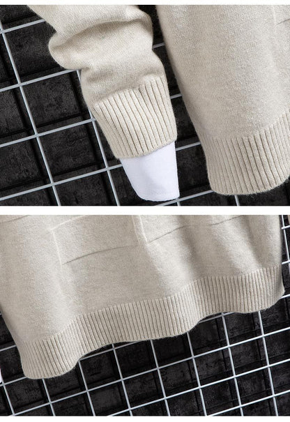 David – Hoogwaardige Gebreide Trui met Hoge Kraag