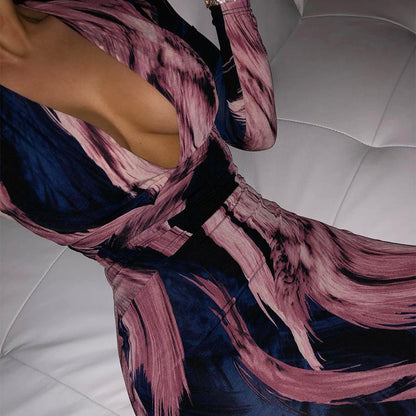 Joanne – V-Hals Onregelmatig Sexy Tuniekjurk