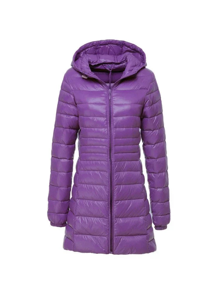 Natalie – Lange gewatteerde winterjas voor dames