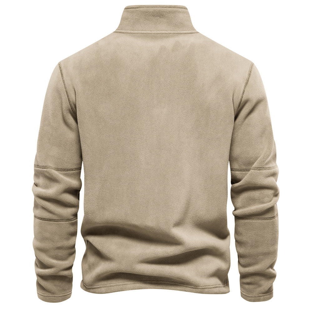 Arthur – Stehkragen Zip Sweatshirt met Fleece, casual trui voor heren