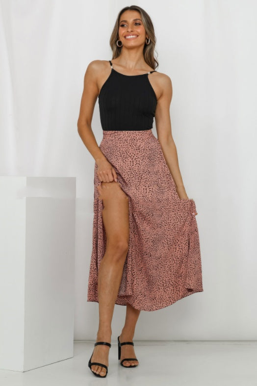 Emma – Langer A-Linien-Rock mit Leopardenmuster