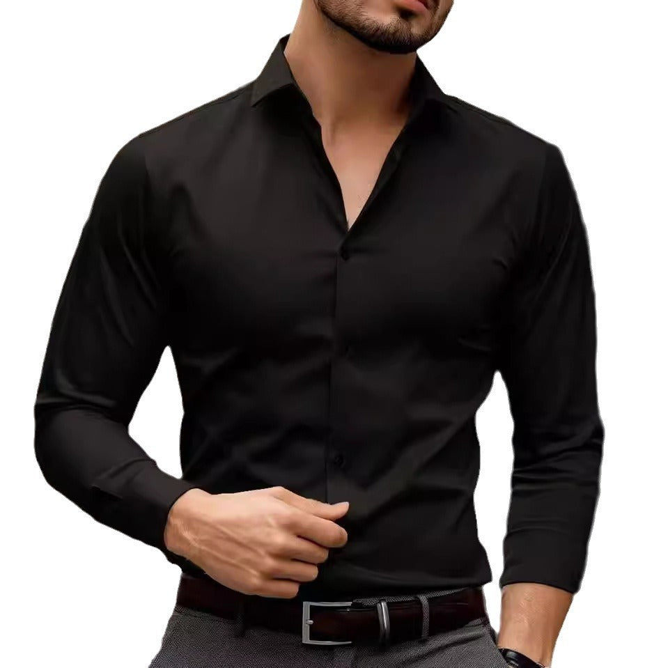 Bruce – Business Overhemd met Revers en Effen Design