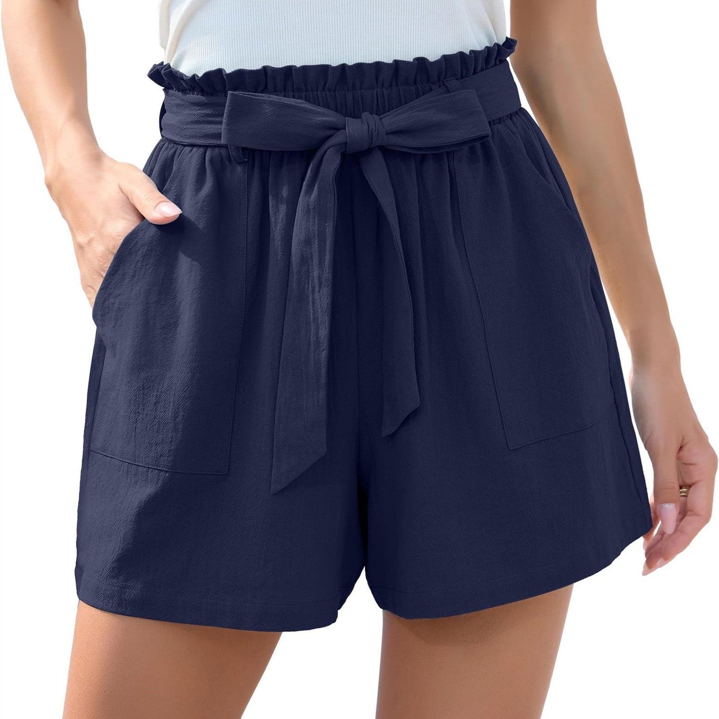 Abigail – Stijlvolle Rucheshort met Zakken