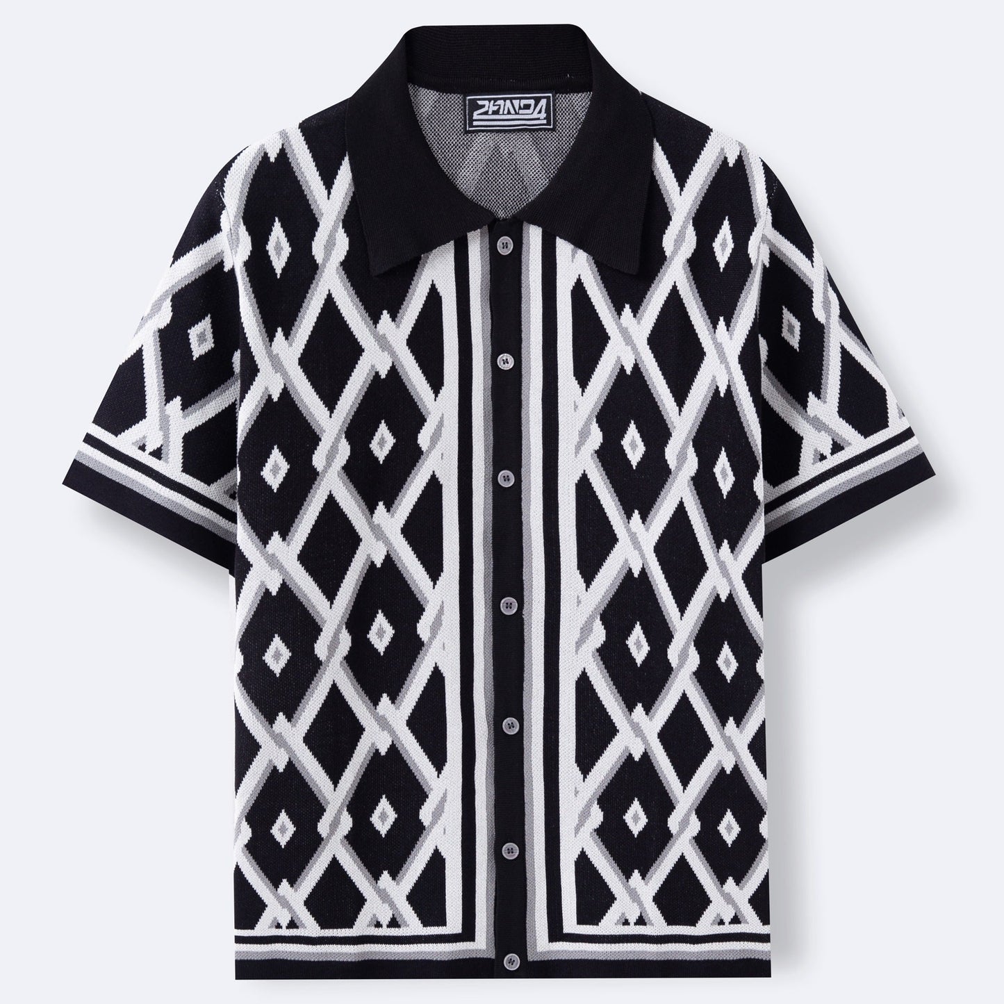 Holly – Zomer Jacquard Gebreide Korte Mouw Cardigan