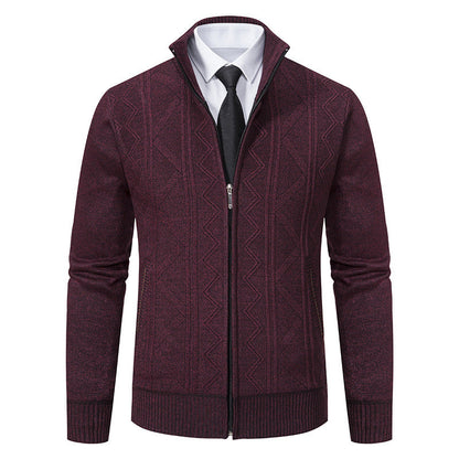 Bob – Wollen Heren Cardigan met Opstaande Kraag voor Herfst en Winter