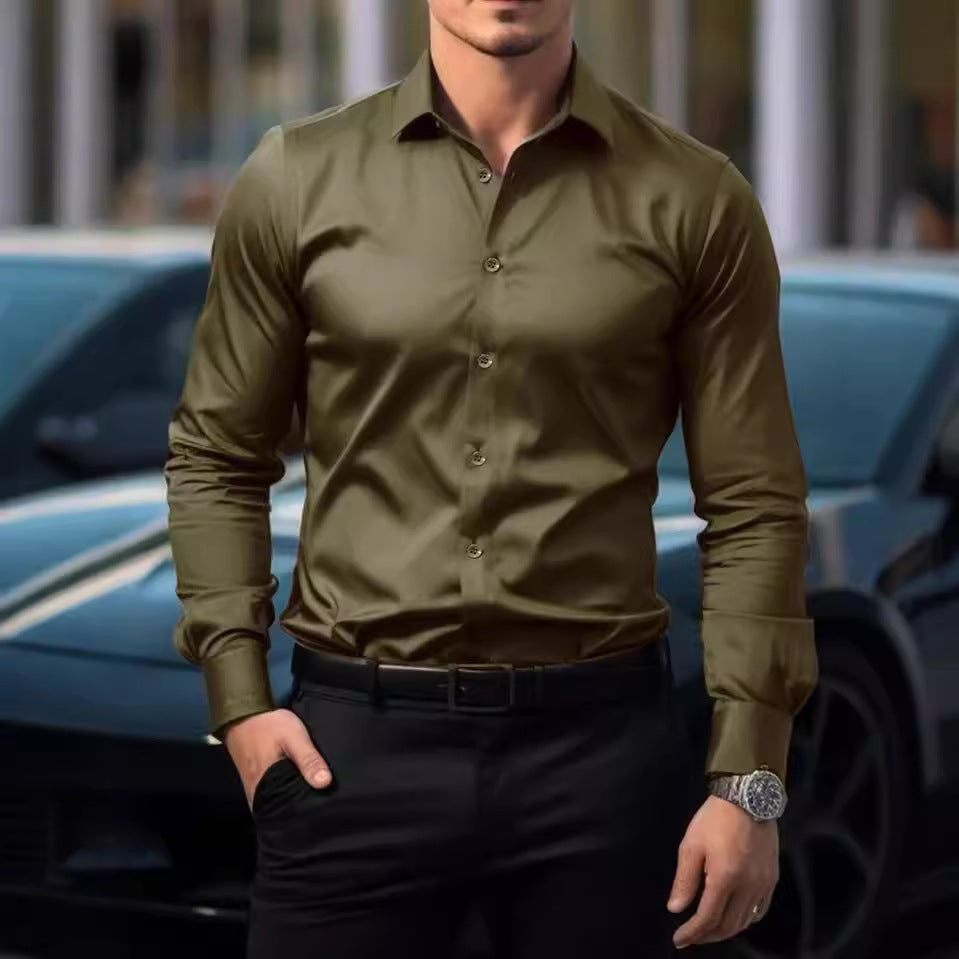 Bruce – Business Overhemd met Revers en Effen Design