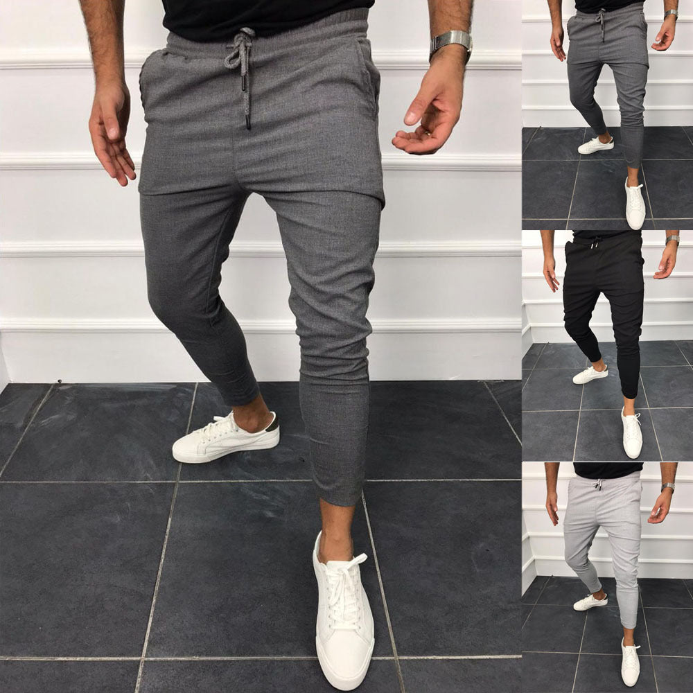 Ray – Casual Broek met Veters in Effen Kleuren
