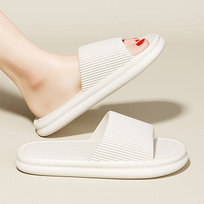 Denise – Gestreepte Damespantoffels met Antislipzool